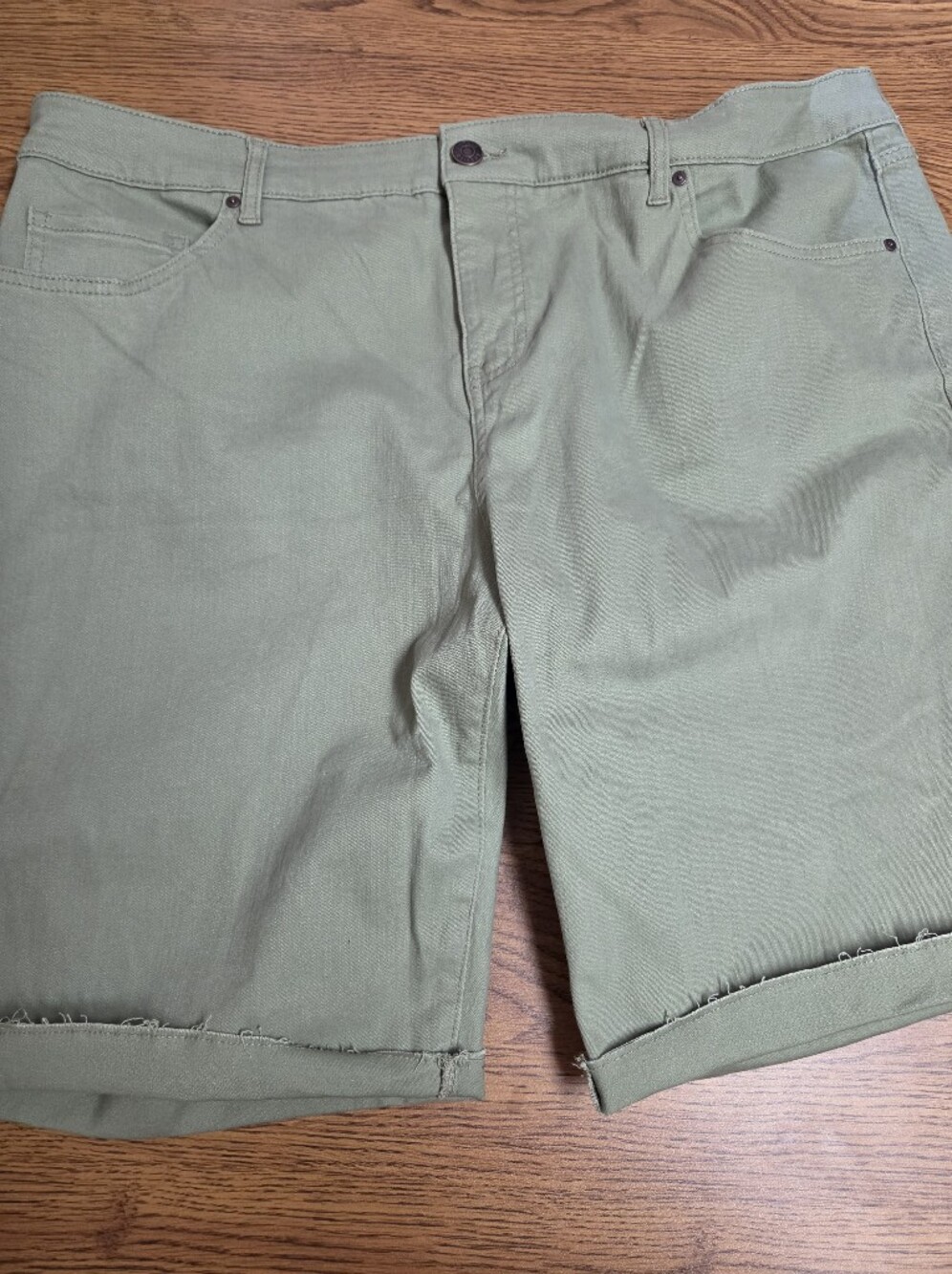 Vintage America Olive Green Bermuda Cotton Shorts Size 18W